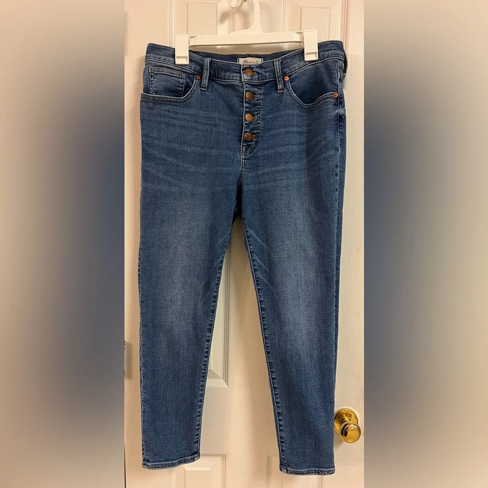 NWOT Madewell 9" Mid-Rise Skinny Crop Jeans: Button-Front TENCEL™ Denim Edition - Picture 3 of 12